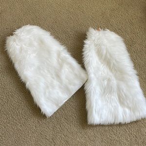 J Valentine Fluffies Boot Covers White